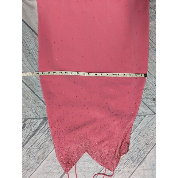 Cache Size 2 Pink Crystal Embellished Full Length Gown Evening Formal Prom Dress - Picture 15 of 16